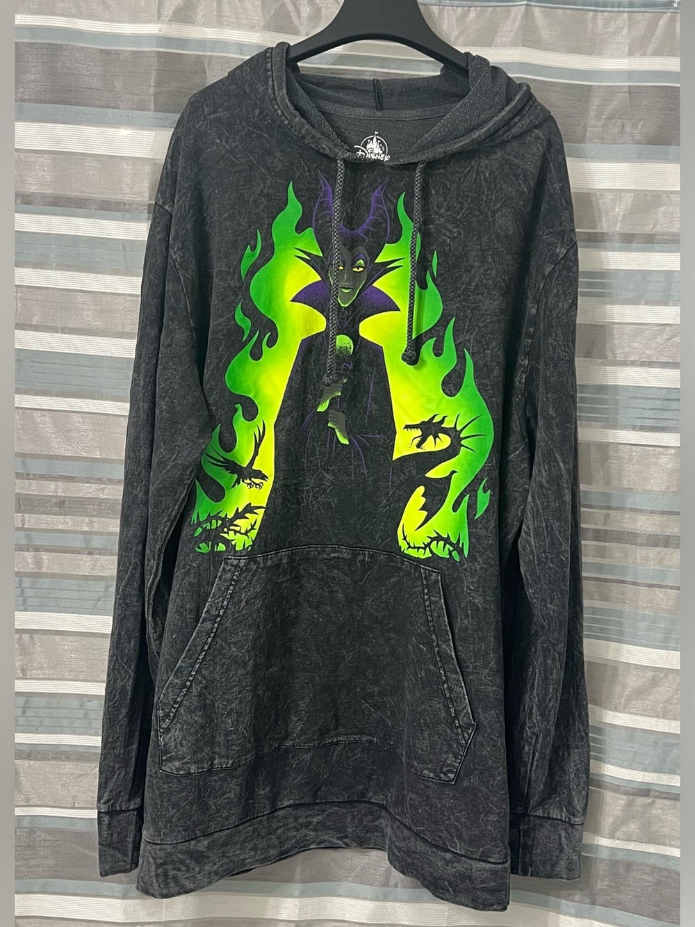 Disney Parks Maleficent Disney Villains Acid Wash Oversized Tunic Style Hoodie